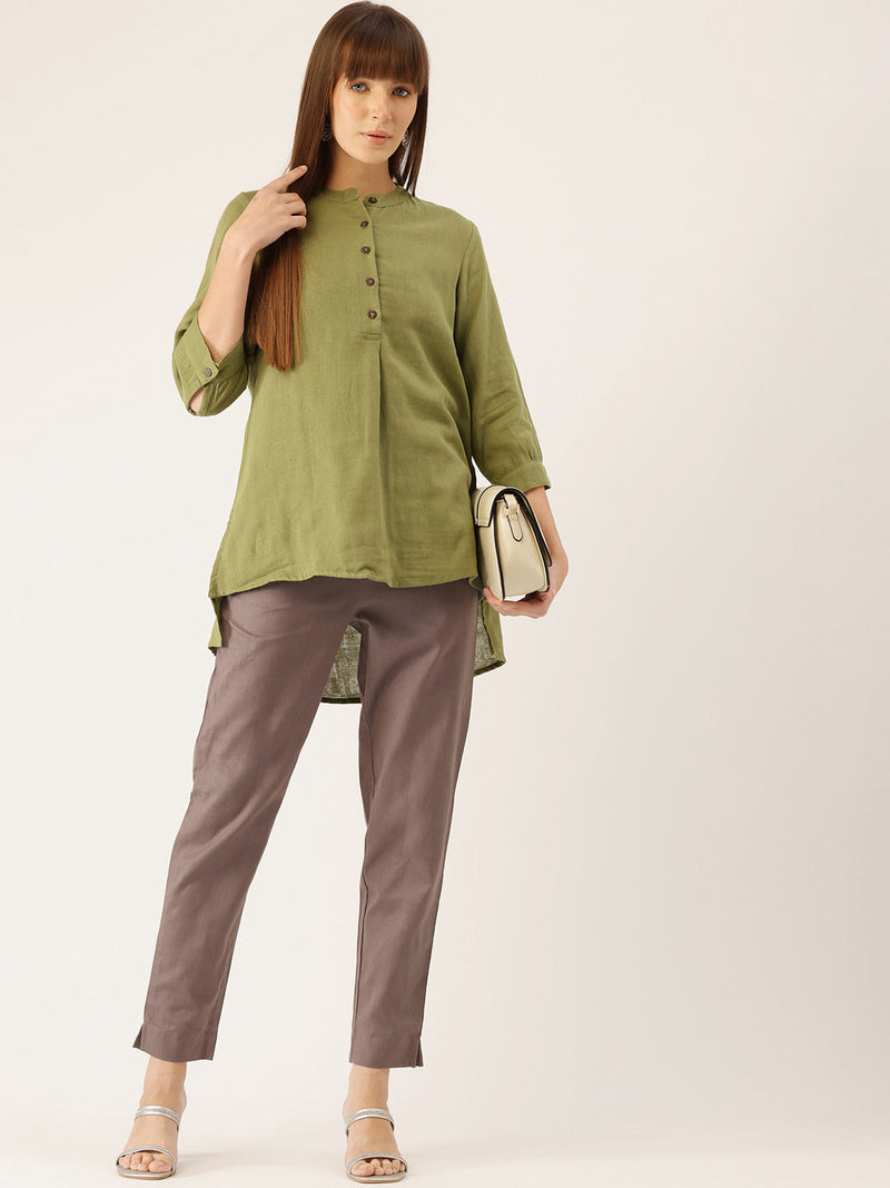 Cotton Pants - Double Pockets, Adjustable Waist, and Ankle-Length Fit