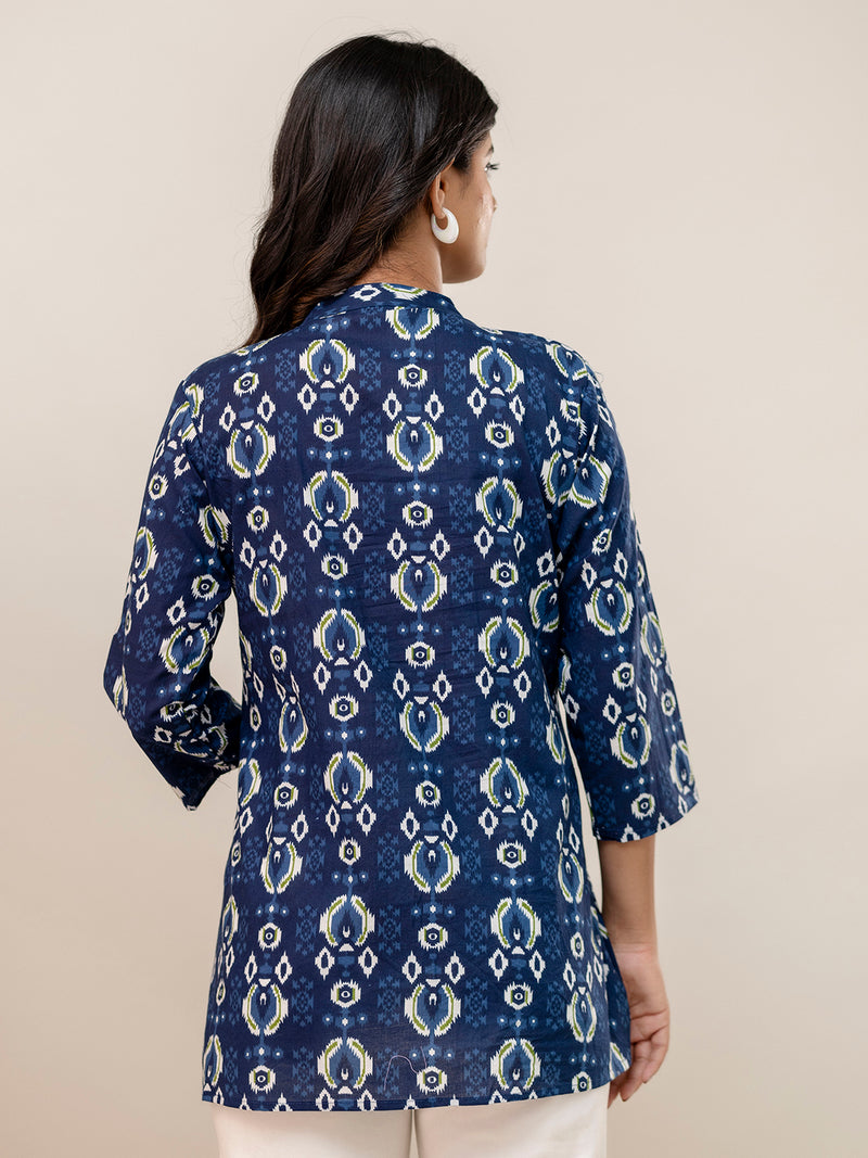 Elegant Mandarin Collar Printed Tunic – Stylish & Comfortable, Sizes