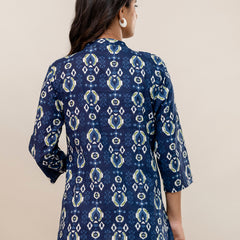 Elegant Mandarin Collar Printed Tunic – Stylish & Comfortable, Sizes