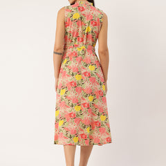 Floral Wrap Angrakha Dress – Lightweight Sleeveless Cotton Perfection