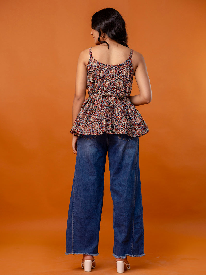 Strappy Peplum Top – Flattering Fit, All-Day Comfort, Sizes XS–XXL.