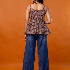 Strappy Peplum Top – Flattering Fit, All-Day Comfort, Sizes XS–XXL.