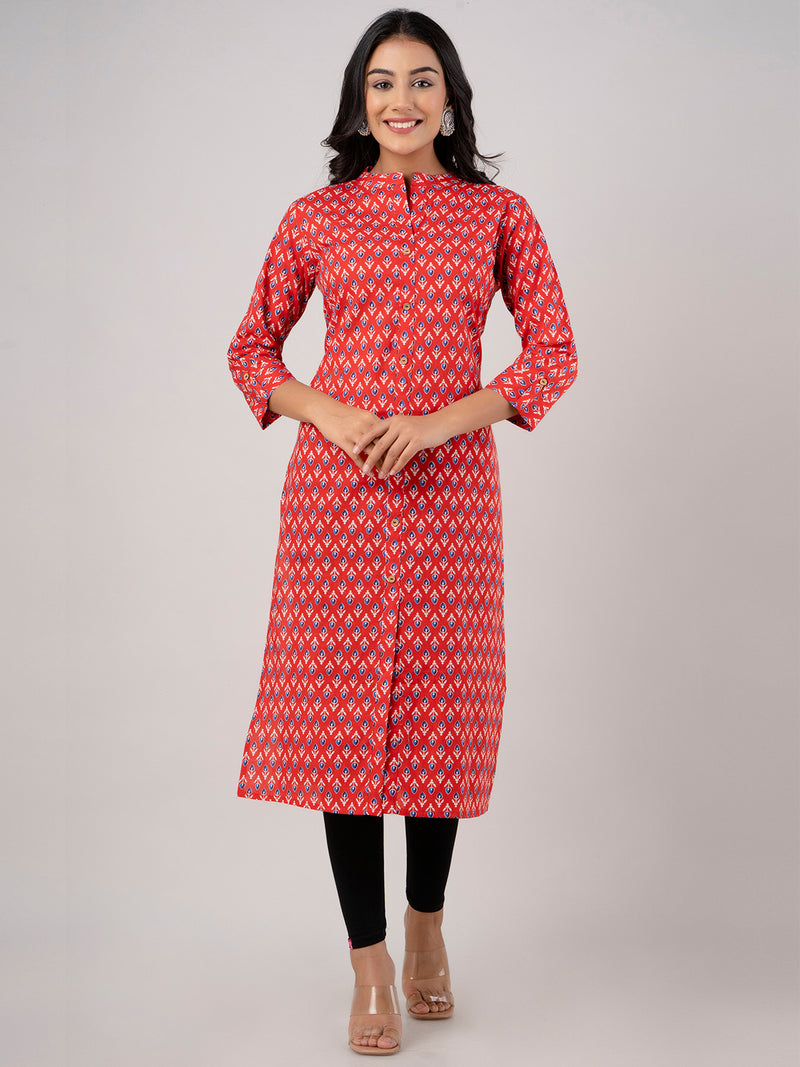 Feranoid Straight Knee Length Grey Colour Kurta For Women