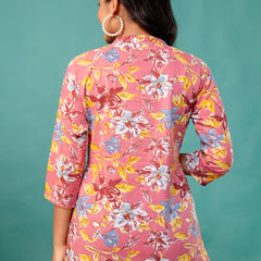 Tunic – Mandarin Collar, 3/4 Sleeves, Flattering Fit (Sizes S–XXL)