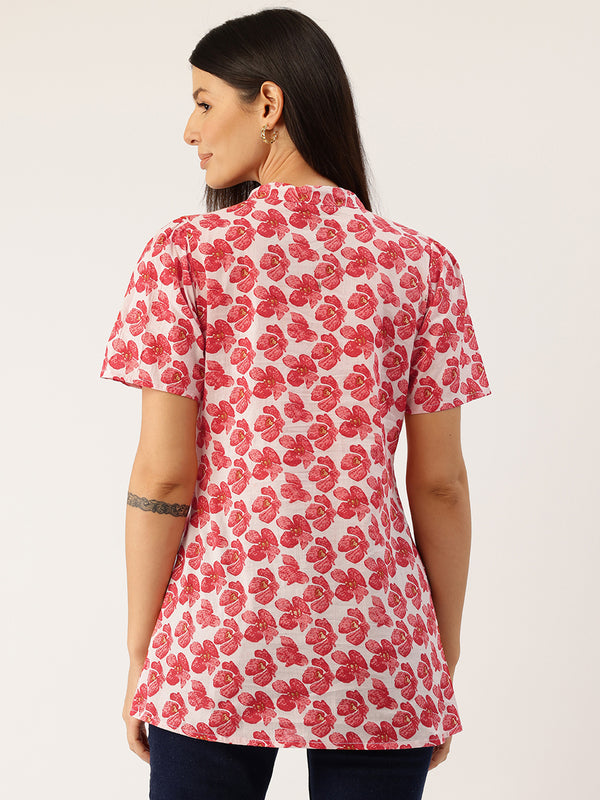 Elegant Bow Collar Cotton Shirt for Women - Stylish & Comfortable