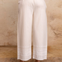Women’s Cotton Embroidered Wide-Leg Palazzos | Soft, Breathable & Elegant