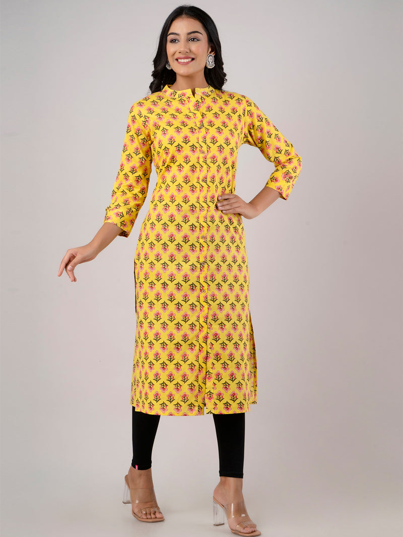 Feranoid Straight Knee Length Blue Colour Kurta For Women