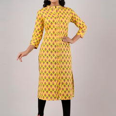 Feranoid Straight Knee Length Blue Colour Kurta For Women