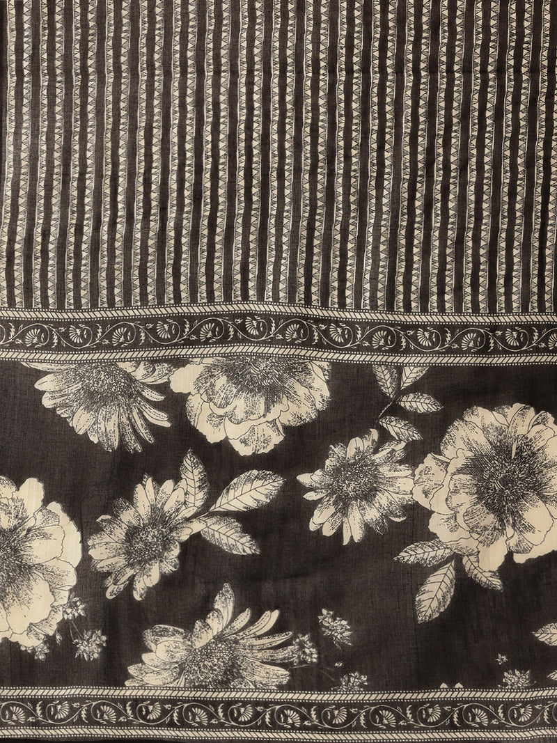 Bodered V-Neck 3-Piece Kurta Set with Ankle-Length Pants & Full-Length Dupatta (Size S-XXL).