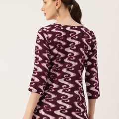 3/4 Sleeve Round Neck Vcut top White2 Colour