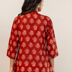 Elegant Mandarin Collar Printed Tunic – Stylish & Comfortable, Sizes