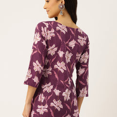 3/4 Sleeve Round Neck Vcut top White Colour