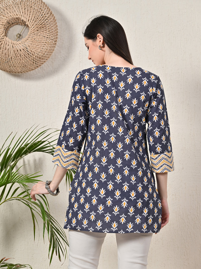 Graceful Wrap-Style Angrakha Cotton Kurti for Everyday Wear