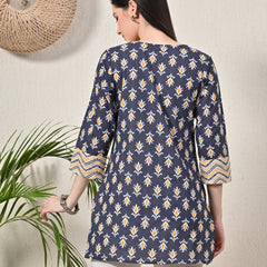 Graceful Wrap-Style Angrakha Cotton Kurti for Everyday Wear