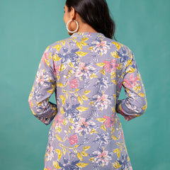 Tunic – Mandarin Collar, 3/4 Sleeves, Flattering Fit (Sizes S–XXL)