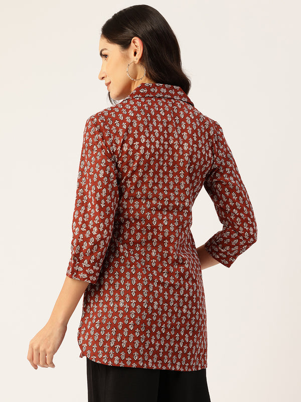 Versatile Collared Shirt with 3/4 Sleeves for Women – Elegant & Casual