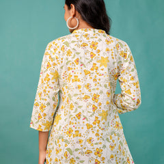 Tunic – Mandarin Collar, 3/4 Sleeves, Flattering Fit (Sizes S–XXL)
