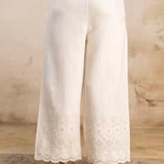 Women’s Cotton Embroidered Wide-Leg Palazzos | Soft, Breathable & Elegant