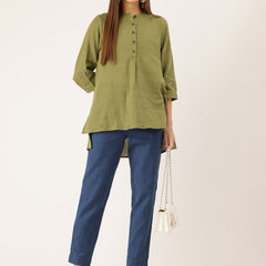 Cotton Pants - Double Pockets, Adjustable Waist, and Ankle-Length Fit