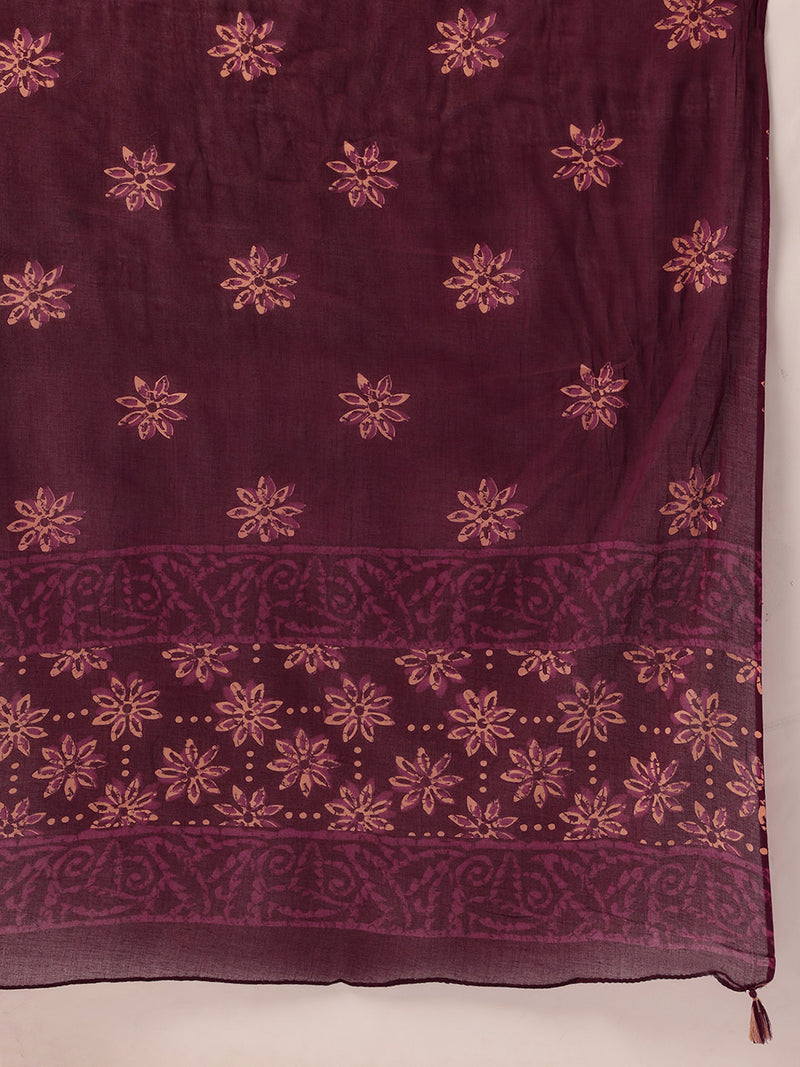 Straight Dupatta Sets - V-Neck, 3/4 Sleeves with Border Detailing, Elastic Waistband Pants with Pockets & Full-Length Dupatta (M-XXL)