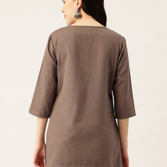 Elegant Short Kurti for Women – 3/4 Sleeves | Round Neck |