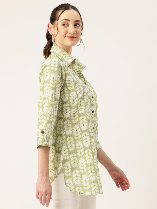 Versatile Collared Shirt with 3/4 Sleeves for Women – Elegant & Casual