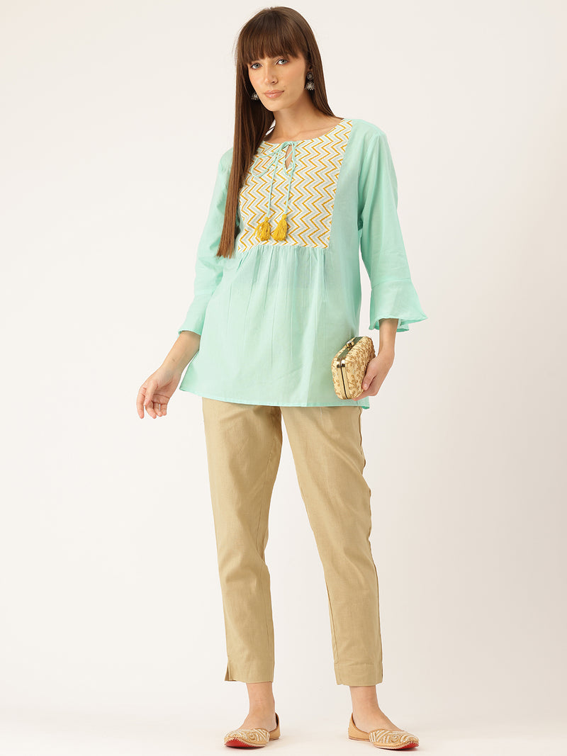 Cotton Pants - Double Pockets, Adjustable Waist, and Ankle-Length Fit