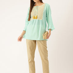 Cotton Pants - Double Pockets, Adjustable Waist, and Ankle-Length Fit