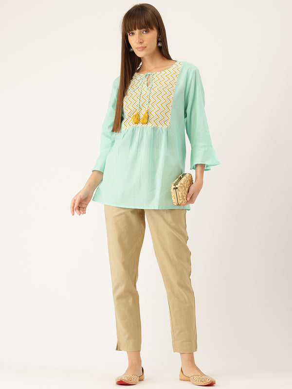 Cotton Pants - Double Pockets, Adjustable Waist, and Ankle-Length Fit