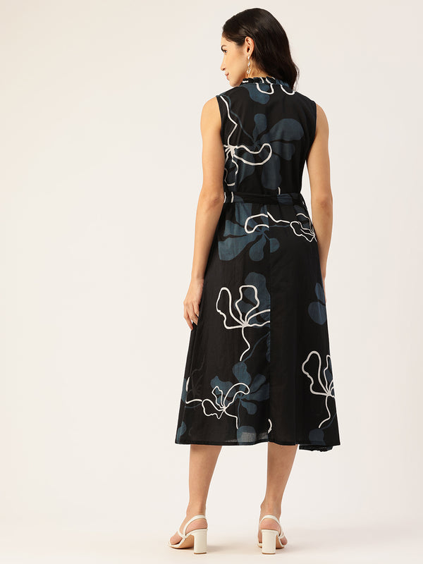 Floral Wrap Angrakha Dress – Lightweight Sleeveless Cotton Perfection