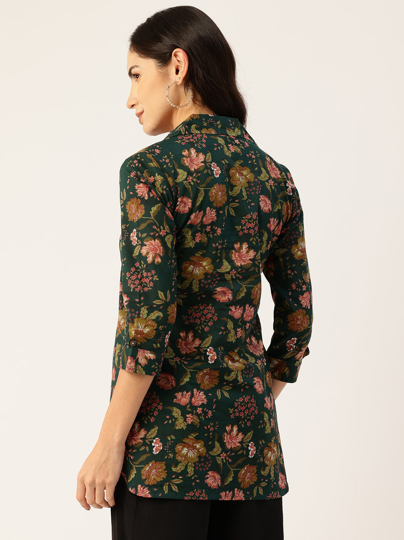 Versatile Collared Shirt with 3/4 Sleeves for Women – Elegant & Casual