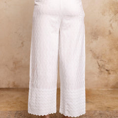 Graceful Rayon Embroidered Palazzos with Elegant Wide-Leg Fit