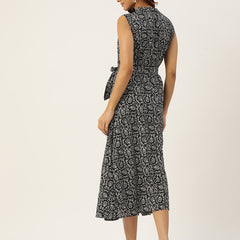 Floral Wrap Angrakha Dress – Lightweight Sleeveless Cotton Perfection