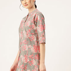 Printed Mandarin Collar top – Casual & Chic