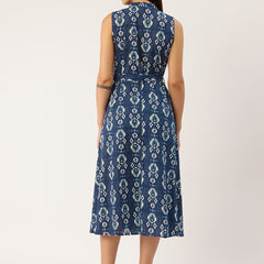 Floral Wrap Angrakha Dress – Lightweight Sleeveless Cotton Perfection