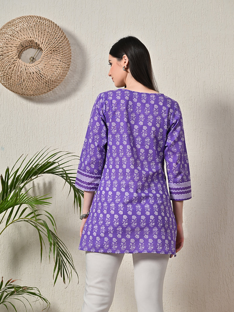 Graceful Wrap-Style Angrakha Cotton Kurti for Everyday Wear