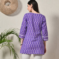 Graceful Wrap-Style Angrakha Cotton Kurti for Everyday Wear