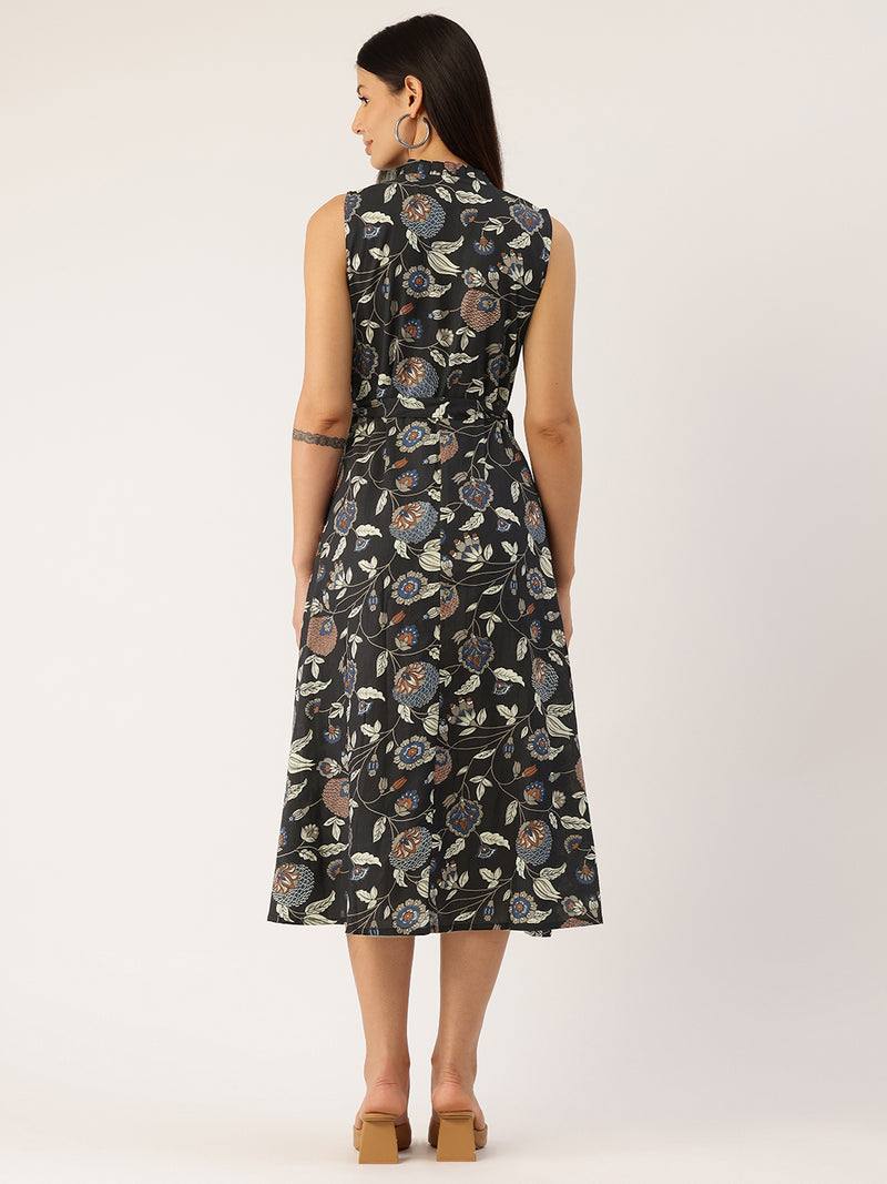 Floral Wrap Angrakha Dress – Lightweight Sleeveless Cotton Perfection