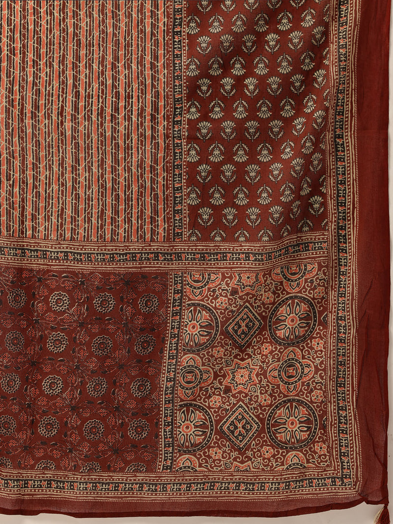 Straight Dupatta Sets - V-Neck, 3/4 Sleeves with Border Detailing, Elastic Waistband Pants with Pockets & Full-Length Dupatta (M-XXL)