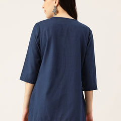 Elegant Short Kurti for Women – 3/4 Sleeves | Round Neck |