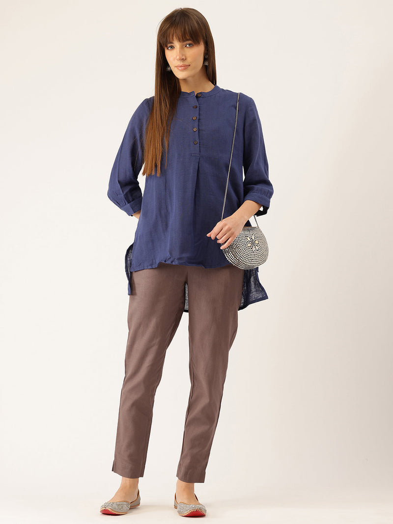 Cotton Pants - Double Pockets, Adjustable Waist, and Ankle-Length Fit
