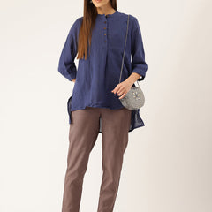 Cotton Pants - Double Pockets, Adjustable Waist, and Ankle-Length Fit