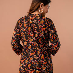 Top – Mandarin Collar, 3/4 Sleeves, Flattering Fit (Sizes S–XXL)