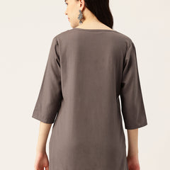 Elegant Short Kurti for Women – 3/4 Sleeves | Round Neck |