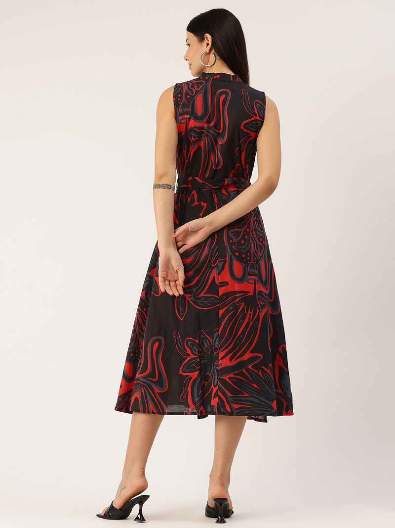 Floral Wrap Angrakha Dress – Lightweight Sleeveless Cotton Perfection