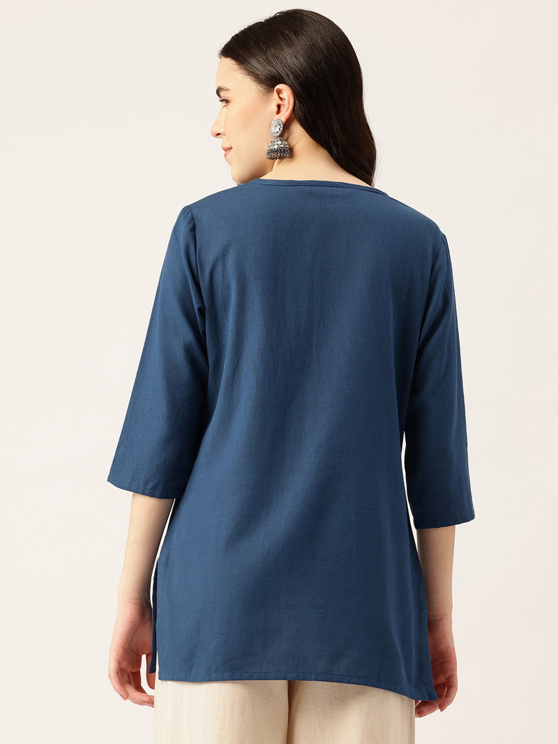 Elegant Short Kurti for Women – 3/4 Sleeves | Round Neck |