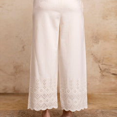 Women’s Cotton Embroidered Wide-Leg Palazzos | Soft, Breathable & Elegant
