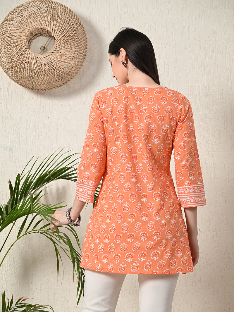 Graceful Wrap-Style Angrakha Cotton Kurti for Everyday Wear