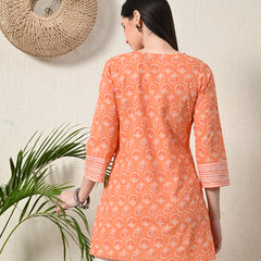 Graceful Wrap-Style Angrakha Cotton Kurti for Everyday Wear