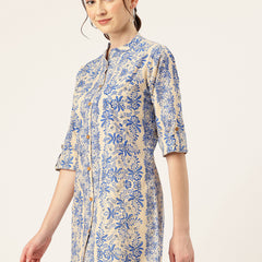 Printed Mandarin Shirt – Casual & Chic